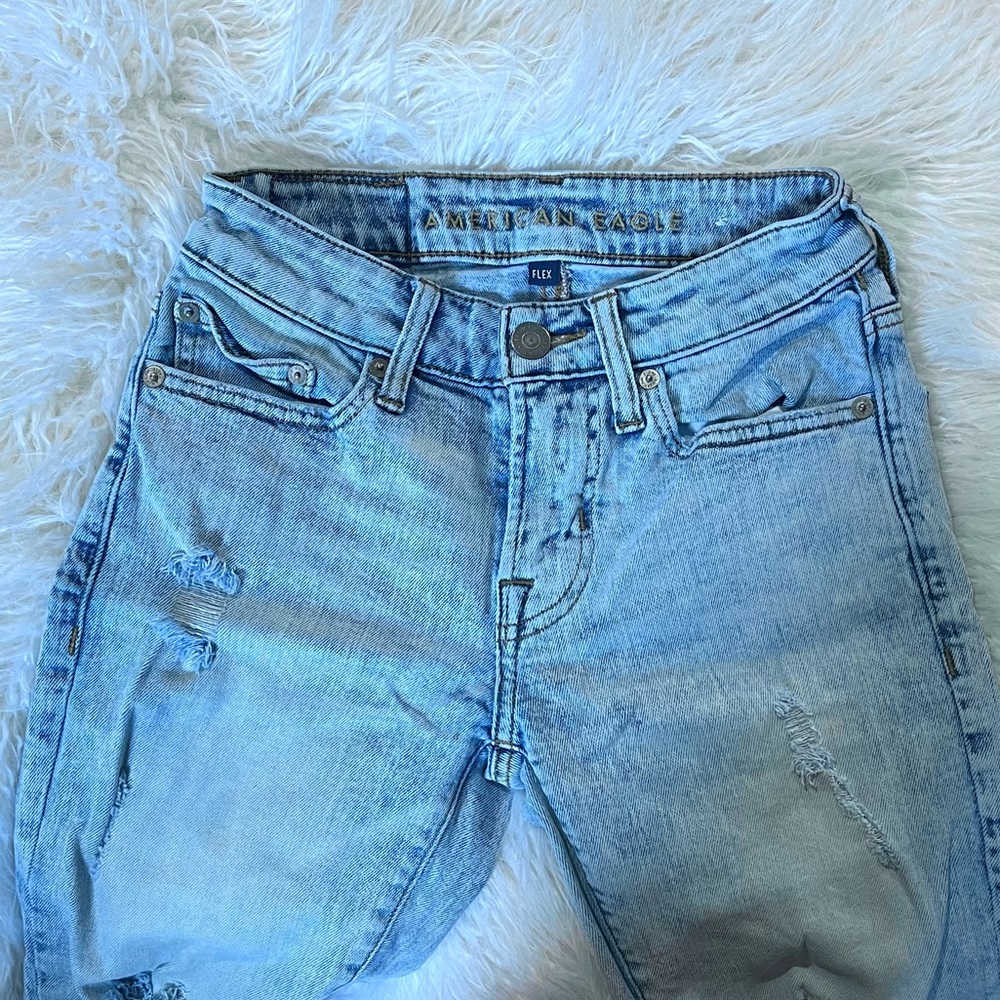 American Eagle Boys or Mens Distressed Flex Skinny Jeans 26x28 EUC